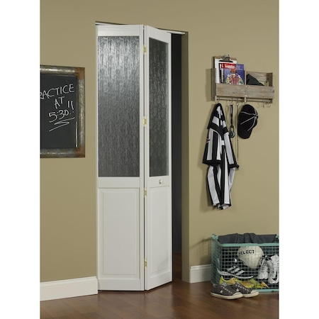 Parche 30 x 80 in. Half Glass Aspen Bifold Door, Unfinished Pine PA3583032
